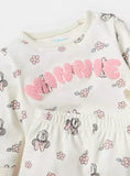 Juniors minnie embroidered shirt & pyjama set (set of 2)