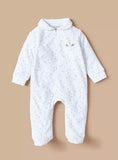 Juniors White Floral Zipped Fleece Sleepsuit (winter)