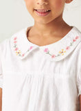 Juniors white embroidered collar frock (Summer)
