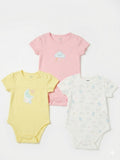 Juniors Cloud & star Halfsleeves bodysuits (set of 3)