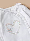 Juniors heart embossed frill sleepsuit