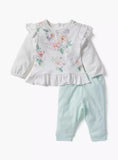 Giggles girls floral shirt & pyjama set (set of 2)