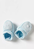 Giggles Stripped Slip-On Booties with Button Applique