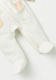 Juniors beige & white zipped sleepsuit (Winter)