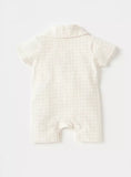 Juniors checkered printed button down half romper (Summer)