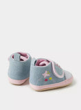 Juniors denim butterfly embroidered infant shoes