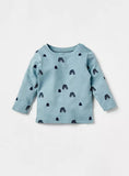 Juniors blue rainbow printed shirt & pyjama set (set of 2)