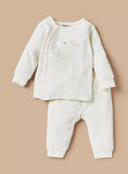 Giggles Bear Embroidered Fleece Ribbed Shirt & Pyjama Set (winter)