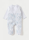 Giggles blue pastel floral formal sleepsuit