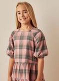 Juniors pink checkered frock
