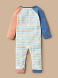 Juniors white animals printed colorblock sleepsuit
