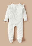 Giggles white lace & frill formal sleepsuit