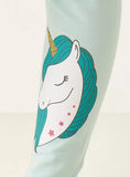 Juniors blue unicorn leggings