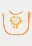 Juniors Lion Printed Bib With Button Closure