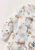 Juniors white pastel safari printed sleepsuit