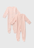 Matalan peach rabbit sleepsuit (set of 2)