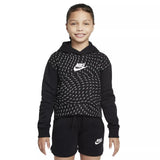 Nike black all over logo printed girls fleece hoodie (Winter)