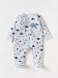 Juniors fish applique zipped sleepsuit