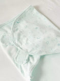Juniors swaddle wrap blue applique