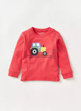 Juniors red tractor shirt & pyjama set (set of 2)