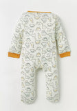 Juniors all over dino print zipped sleepsuit