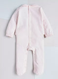 Giggles pink flower embossed sleepsuit