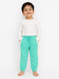 Juniors seagreen & white colorblock jog pants
