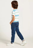 Juniors midwash denim jeans with drawstring