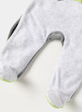 Juniors grey dino applique sleepsuit (Winter)
