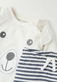 Juniors white bear shirt & pyjama set (set of 2)