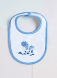 Juniors baby dino hatchling bib with button closure