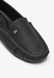 Florabella ladies black leather loafers (box packaging)
