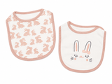 Juniors all over rabbit bib with button closure(set of 2)