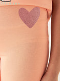Juniors orange leggings with heart