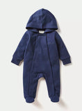Juniors navy hooded & padded sleepsuit (Winter)