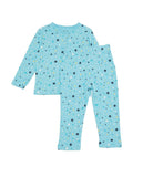 R&B blue all over printed shirt & pyjama set (set of 2)