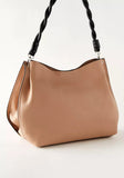 Sasha Hobo Bag with Twisted Handle Detail and Magnetic Closure