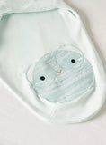 Juniors swaddle wrap blue applique