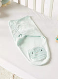 Juniors swaddle wrap blue applique