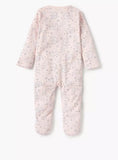 Juniors pink all over moon & star printed zipped sleepsuit