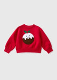 Matalan red pumpkin embroidered fleece lined sweatshirt (Winter)