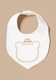 Giggles Solid Bib with Bow Detail and Press Button Closure
