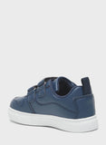 R&B navy perforated double strap shoes
