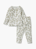 Juniors all over grey leafs printed shirt & pyjama set (set of 2)