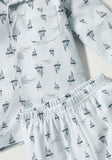 Juniors all over yatch printed shirt & pyjama set (set of 2)