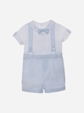 Juniors blue & white bow half romper (Summer)
