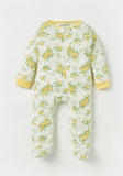 Juniors lemon floral printed ribbed sleepsuit