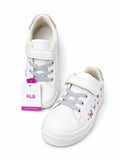 R&B white butterfly printed shoes