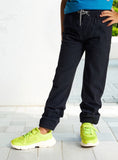 Juniors black boys pants with drawstring