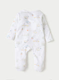 Juniors duck & chicks printed zipped sleepsuit